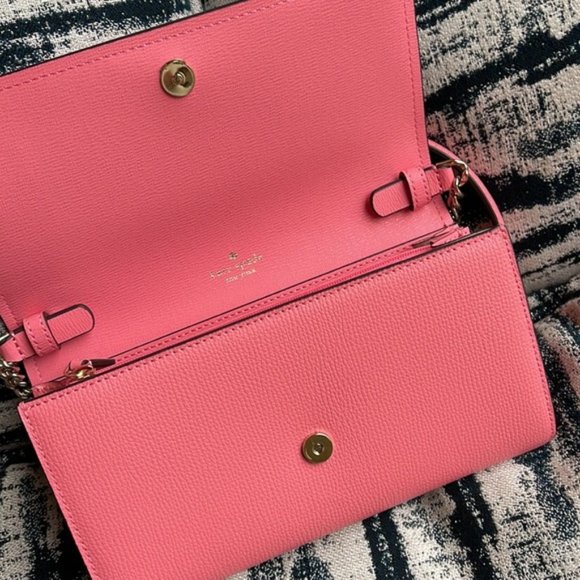 Kate Spade Chain Wallet Crossbody Clutch Pink - Picture 5 of 16